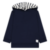 Hoodie - White with Navy Stripe
